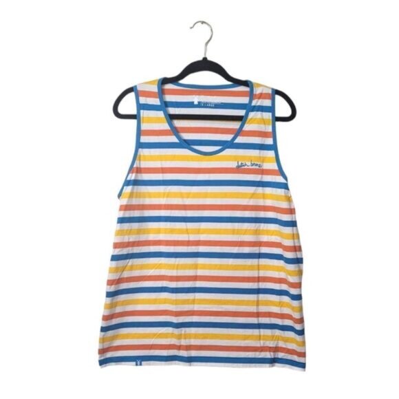 Dutch Bros Coffee Nautical Striped Tank Top - Picture 1 of 5